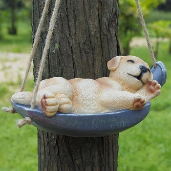 Cutest Sleeping Labrador Hanging Garden Statue
