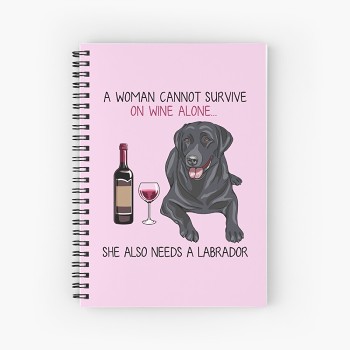 Labrador and Wine Funny Spiral Notebook