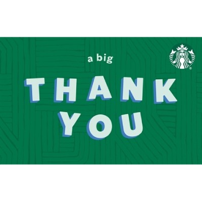 A 'Thank You' Starbucks Gift Card