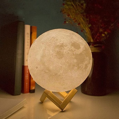 Moon Lamp - With Wooden Stand & Remote/Touch Control