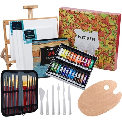 Oil Painting Set with Beech Wood Tabletop